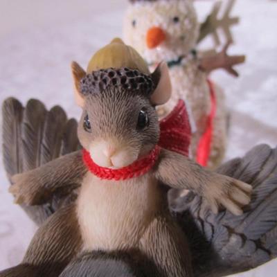 Ceramic decorative wheeled sleigh