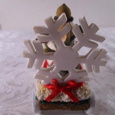 Ceramic decorative wheeled sleigh