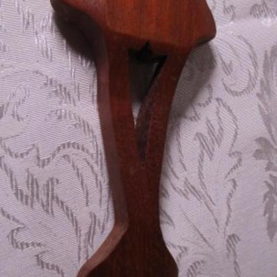 Hand-carved wood Welsh decorative spoon