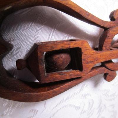 Hand-carved wood Welsh decorative spoon