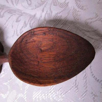 Hand-carved wood Welsh decorative spoon