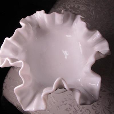 Vintage Hobnail milk glass compote