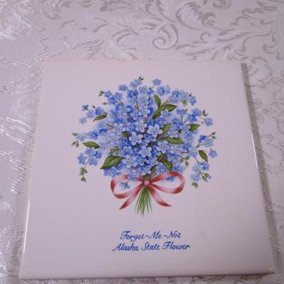 Tile "Forget Me Not - Alaska State Flower"