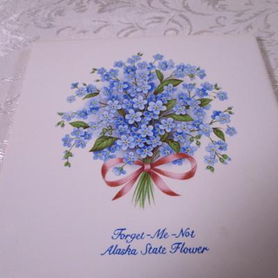 Tile "Forget Me Not - Alaska State Flower"