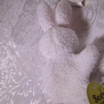 Coca-Cola polar bear, 2 See's candy bunny finger puppets