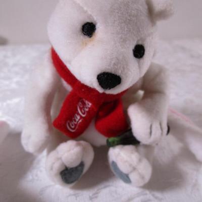 Coca-Cola polar bear, 2 See's candy bunny finger puppets