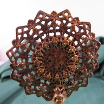 Vintage ornate 1950s floral design stemmed perfume bottle