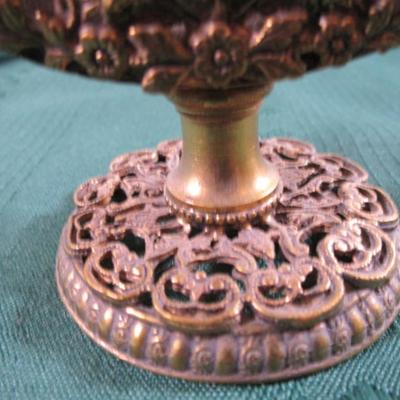 Vintage ornate 1950s floral design stemmed perfume bottle