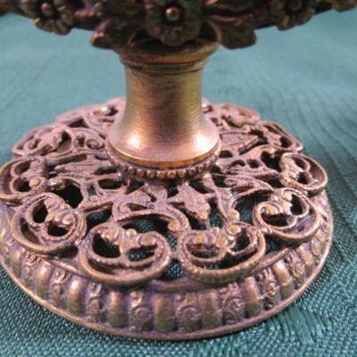 Vintage ornate 1950s floral design stemmed perfume bottle