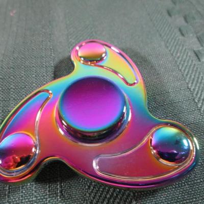 Iridescent metal fidget spinner