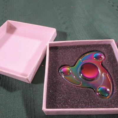 Iridescent metal fidget spinner