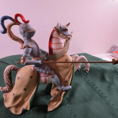 Andrea Sadek porcelain jouster knight on horse