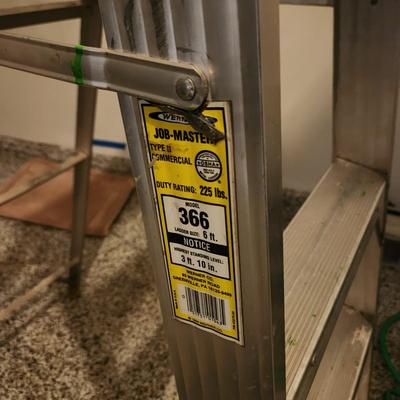 Werner Aluminum Step Ladder 6ft model 366 Made in USA