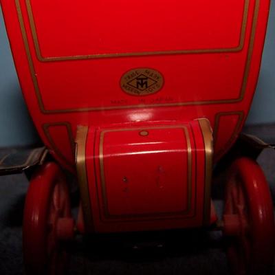 LOT 161 TIN LITHO JALOPY CAR MODERN TOYS JAPAN--LEVER ACTION !WORKS!