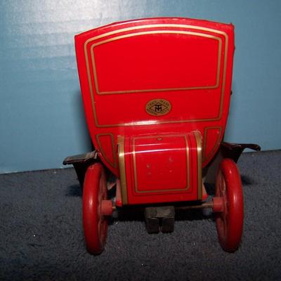 LOT 161 TIN LITHO JALOPY CAR MODERN TOYS JAPAN--LEVER ACTION !WORKS!