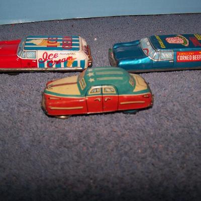 LOT 167 TIN LITHO CARS! FRICTION JAPAN WORKS! !!!GREAT GRAPHICS!!!