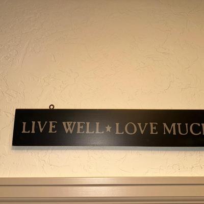 IRON WALL HUNG COAT RACK AND MIRROR PLUS A SIGN