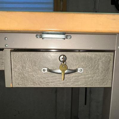DRAFTING TABLE AND CHAIR WITH LOCKING DRAWERS & EXTRAS