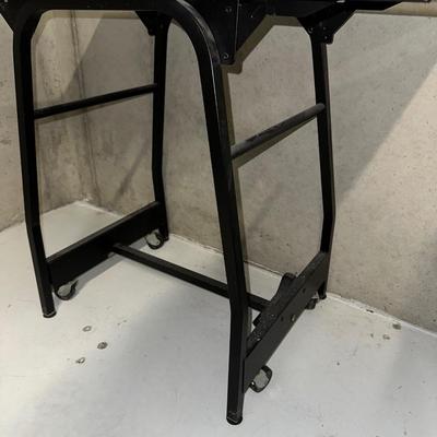 DROP LEAF TYPEWRITER TABLE WITH CALCULATOR AND PAPER CUTTER