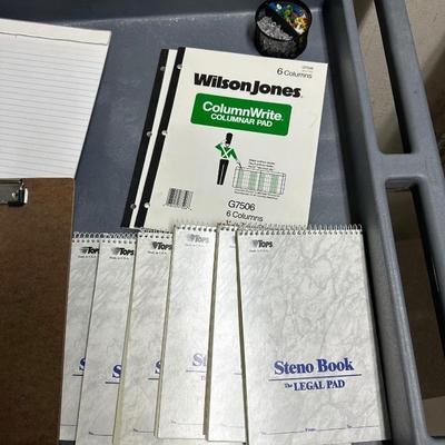 VARIOUS SIZES OF LINED PADS OF PAPER PLUS FOLDERS