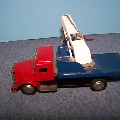 LOT 173 VINTAGE TIN LITHO WRECKER TRUCK! FRICTION JAPAN