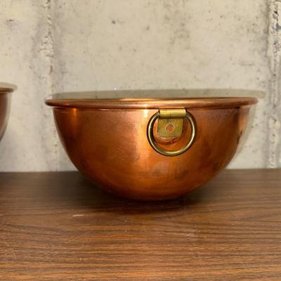 12" & 10" THICK, HEAVY COPPER BOWLS