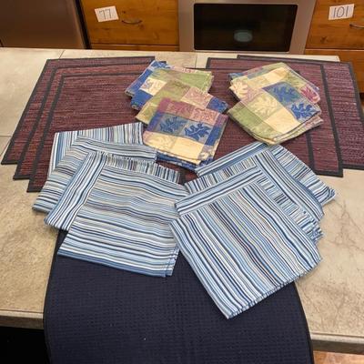 DISH DRAINING MAT, NICE CLOTH NAPKINS, AND PLACEMATS