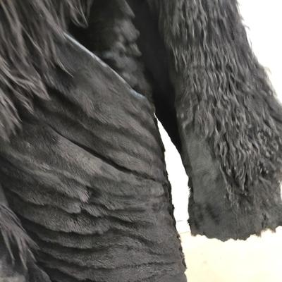 Black Faux Fur Coat 33" Long Size M