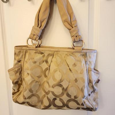 Coach Parker Tan Signaure Shoulder Bag
