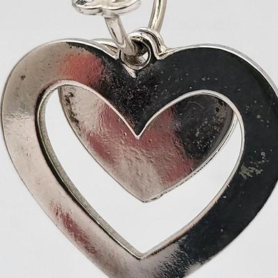 Chanel-Style Double Heart Pierced Earrings
