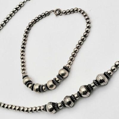 925 Beaded Necklace & Bracelet Set