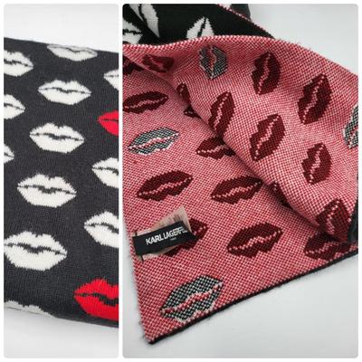 Karl Lagerfeld 'Kisses' Reversible Winter Scarf