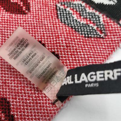 Karl Lagerfeld 'Kisses' Reversible Winter Scarf