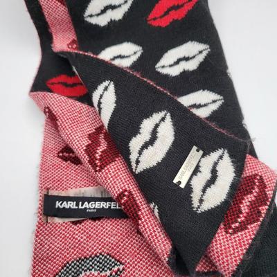 Karl Lagerfeld 'Kisses' Reversible Winter Scarf