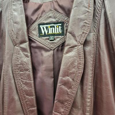Vintage Women's Winlit Leather Jacket Size 13-14