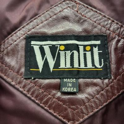 Vintage Women's Winlit Leather Jacket Size 13-14