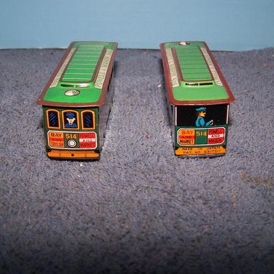 LOT 193 TIN LITHO POWELL & MASON STREET CARS/TROLLEYS JAPAN