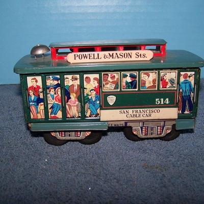 LOT 193 TIN LITHO POWELL & MASON STREET CARS/TROLLEYS JAPAN