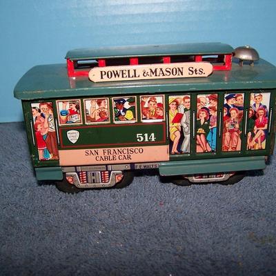 LOT 193 TIN LITHO POWELL & MASON STREET CARS/TROLLEYS JAPAN