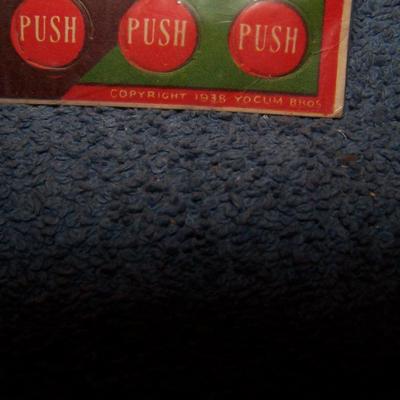 LOT 212 GREAT VINTAGE Y-B CIGARS 1938 BASEBALL PUNCH CARD/BOARD
