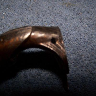 LOT 214 VINTAGE CAST IRON SCOTTY DOG & METAL FISH