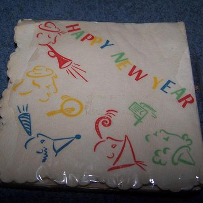 LOT 218 VINTAGE HOUSE OF PAPER HAPPY NEW YEAR NAPKINS