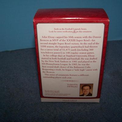 LOT 224 HALLMARK BRONCOS JOHN ELWAY CHRISTMAS ORNAMENT in BOX