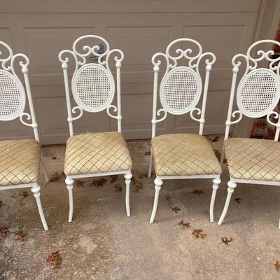 Four iron chairs- white
