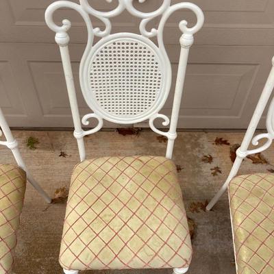 Four iron chairs- white