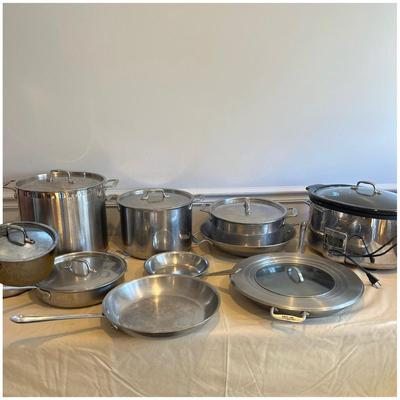High End All Clad Cookware Set - Pots, Pans, Skillets, Wok, Crock Pot