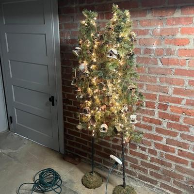 Pair of Lighted Christmas Trees (BS1-MG)