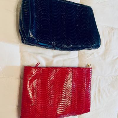 Snakeskin Purses - Like New - Blue and Red