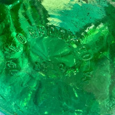 Green glass vases