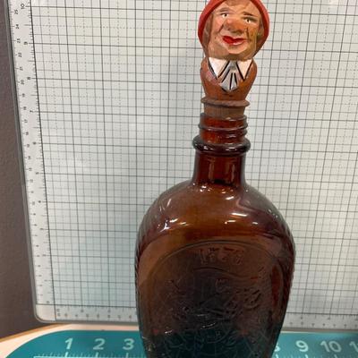Chicken rain gauge, Buffalo and bottle with wood cork